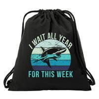 I Wait All Year For This Week Shark Drawstring Bag