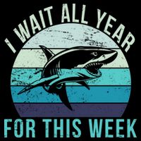 I Wait All Year For This Week Shark Drawstring Bag