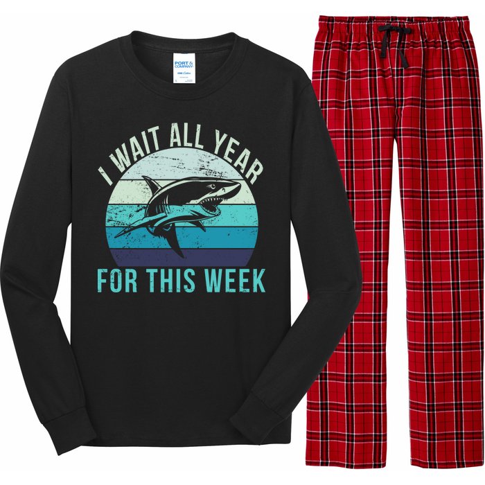 I Wait All Year For This Week Shark Long Sleeve Pajama Set