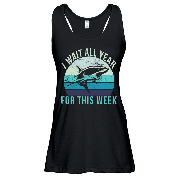 I Wait All Year For This Week Shark Ladies Essential Flowy Tank