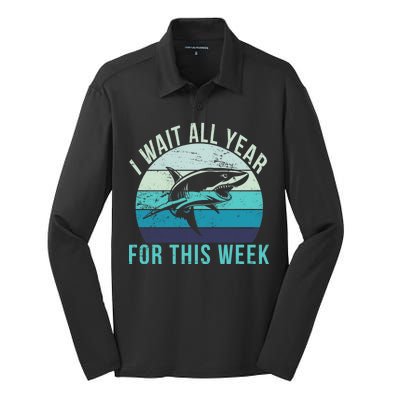 I Wait All Year For This Week Shark Silk Touch Performance Long Sleeve Polo