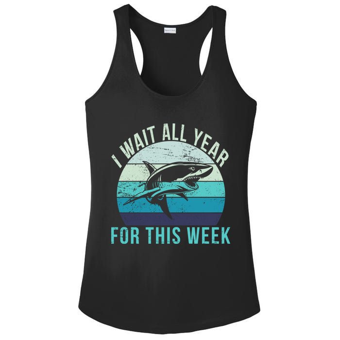 I Wait All Year For This Week Shark Ladies PosiCharge Competitor Racerback Tank
