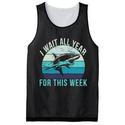 I Wait All Year For This Week Shark Mesh Reversible Basketball Jersey Tank