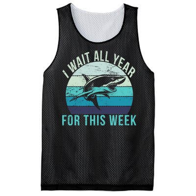 I Wait All Year For This Week Shark Mesh Reversible Basketball Jersey Tank