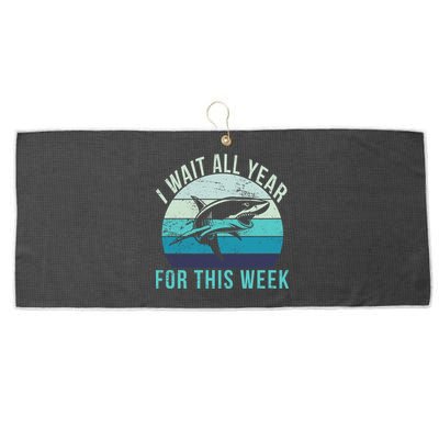 I Wait All Year For This Week Shark Large Microfiber Waffle Golf Towel