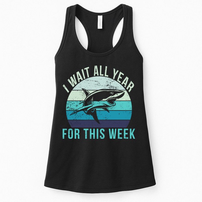 I Wait All Year For This Week Shark Womens Tank Top