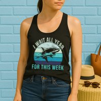 I Wait All Year For This Week Shark Womens Tank Top