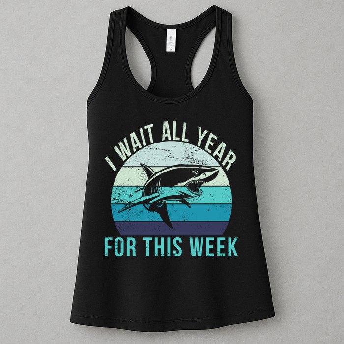 I Wait All Year For This Week Shark Womens Tank Top