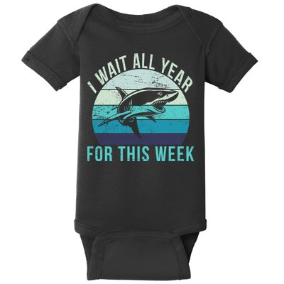 I Wait All Year For This Week Shark Baby Bodysuit