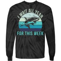 I Wait All Year For This Week Shark Tie-Dye Long Sleeve Shirt