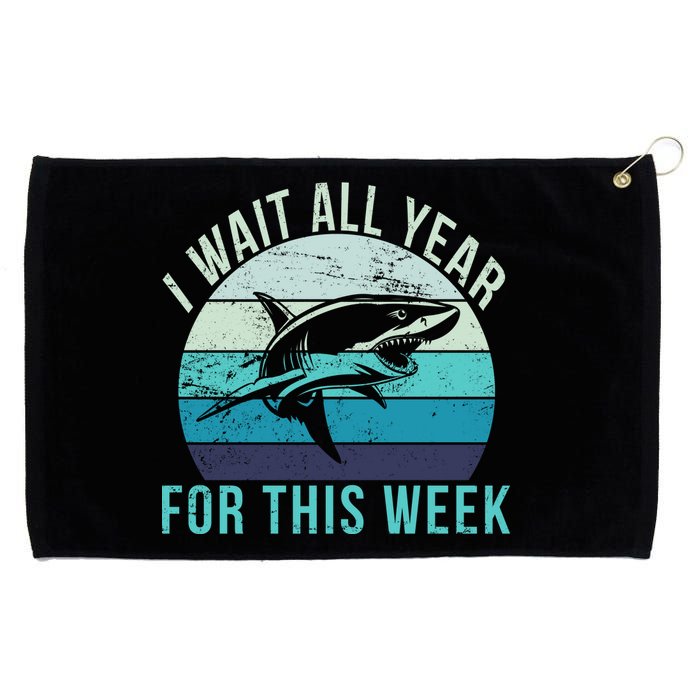 I Wait All Year For This Week Shark Grommeted Golf Towel