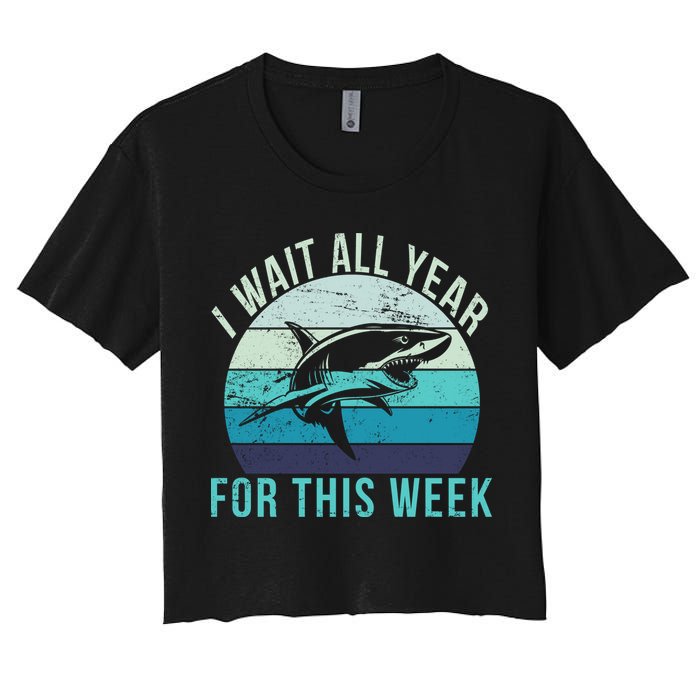 I Wait All Year For This Week Shark Crop Top