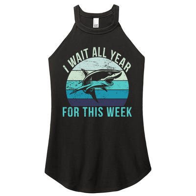 I Wait All Year For This Week Shark Women's Perfect Tri Rocker Tank