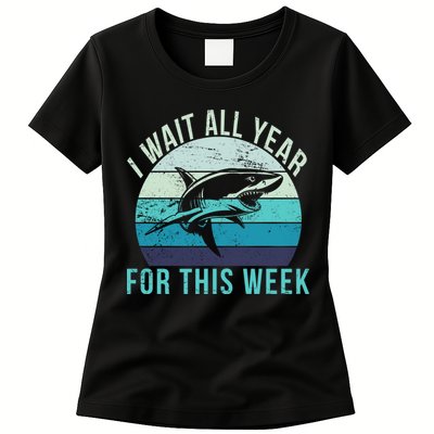 I Wait All Year For This Week Shark Womens T-Shirt