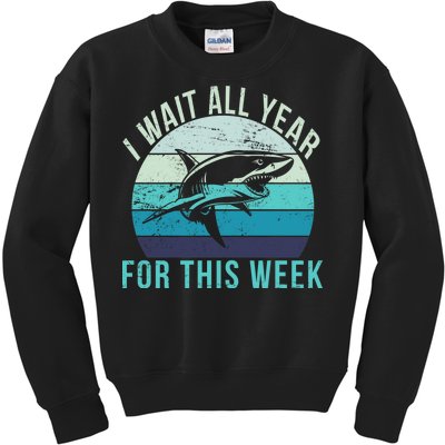 I Wait All Year For This Week Shark Kids Sweatshirt