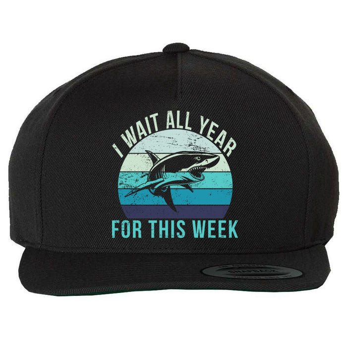 I Wait All Year For This Week Shark Wool Snapback Cap