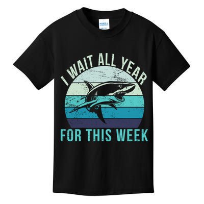 I Wait All Year For This Week Shark Kids T-Shirt
