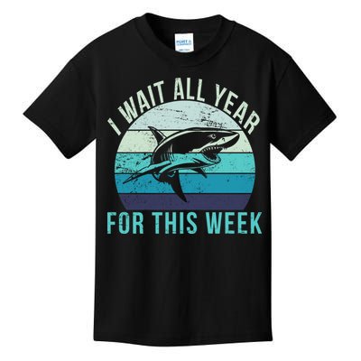 I Wait All Year For This Week Shark Kids T-Shirt