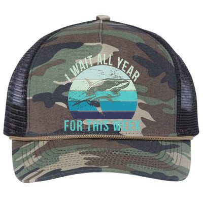 I Wait All Year For This Week Shark Retro Rope Trucker Hat Cap