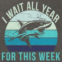 I Wait All Year For This Week Shark Cotton Canvas Backpack