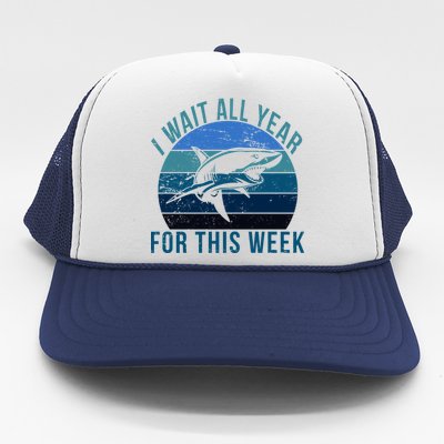 I Wait All Year For This Week Shark Trucker Hat