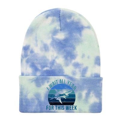 I Wait All Year For This Week Shark Tie Dye 12in Knit Beanie