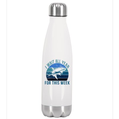 I Wait All Year For This Week Shark Stainless Steel Insulated Water Bottle