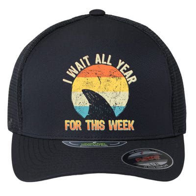 I Wait All Year For This Week Vintage Shark Flexfit Unipanel Trucker Cap