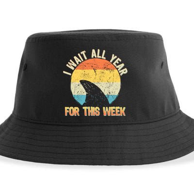 I Wait All Year For This Week Vintage Shark Sustainable Bucket Hat
