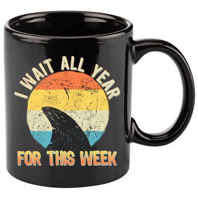 I Wait All Year For This Week Vintage Shark 11oz C Handle Ceramic Mug