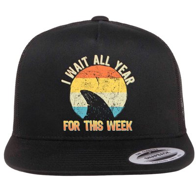 I Wait All Year For This Week Vintage Shark Flatbill Hat