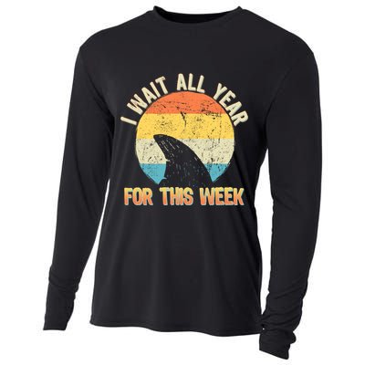 I Wait All Year For This Week Vintage Shark Cooling Performance Long Sleeve Crew