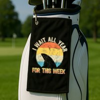 I Wait All Year For This Week Vintage Shark Golf Towel