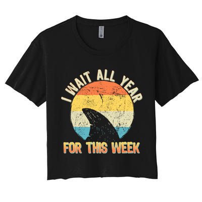 I Wait All Year For This Week Vintage Shark Crop Top