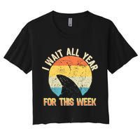 I Wait All Year For This Week Vintage Shark Crop Top