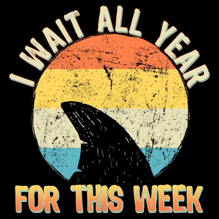I Wait All Year For This Week Vintage Shark Crop Top