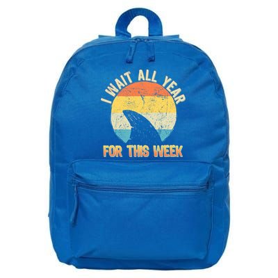 I Wait All Year For This Week Vintage Shark 16 in Basic Backpack