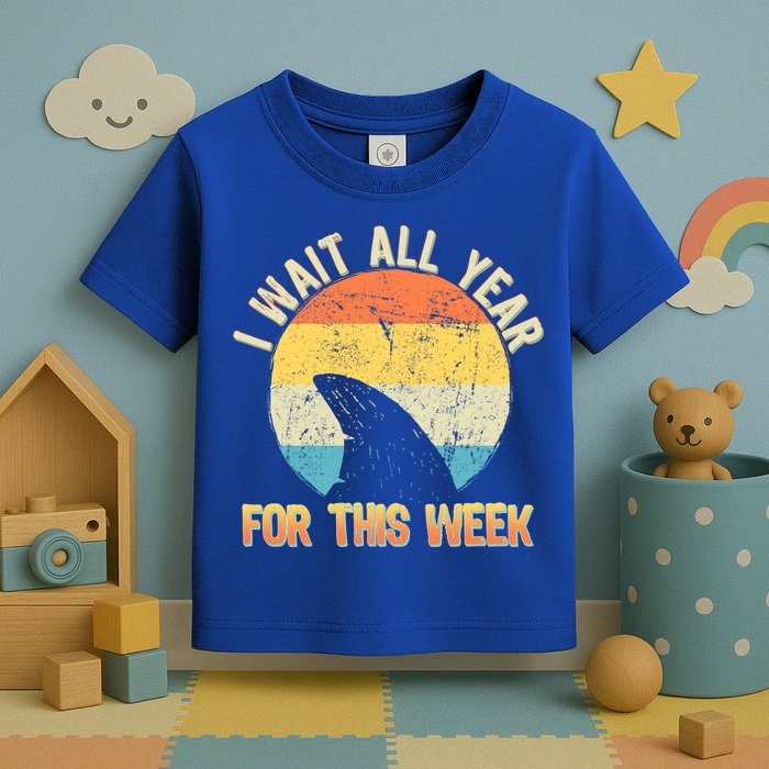 I Wait All Year For This Week Vintage Shark Toddler T-Shirt