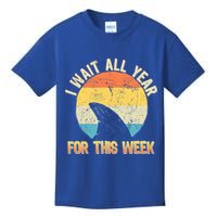 I Wait All Year For This Week Vintage Shark Kids T-Shirt