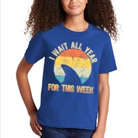I Wait All Year For This Week Vintage Shark Kids T-Shirt