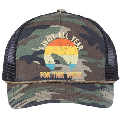 I Wait All Year For This Week Vintage Shark Retro Rope Trucker Hat Cap