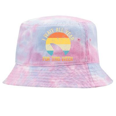 I Wait All Year For This Week Vintage Shark Tie-Dyed Bucket Hat