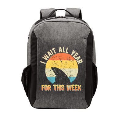 I Wait All Year For This Week Vintage Shark Vector Backpack