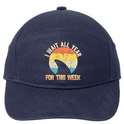 I Wait All Year For This Week Vintage Shark 7-Panel Snapback Hat