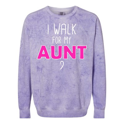 I Walk For My Aunt Breast Cancer Colorblast Crewneck Sweatshirt