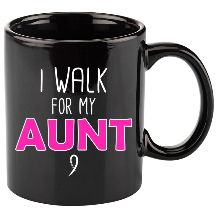 I Walk For My Aunt Breast Cancer 11oz C Handle Ceramic Mug