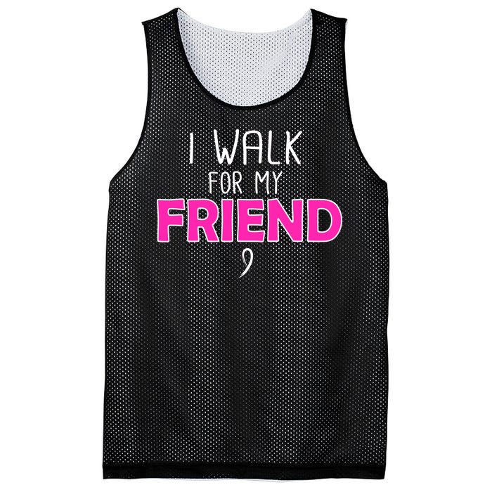 I Walk For My Friend Breast Cancer Mesh Reversible Basketball Jersey Tank