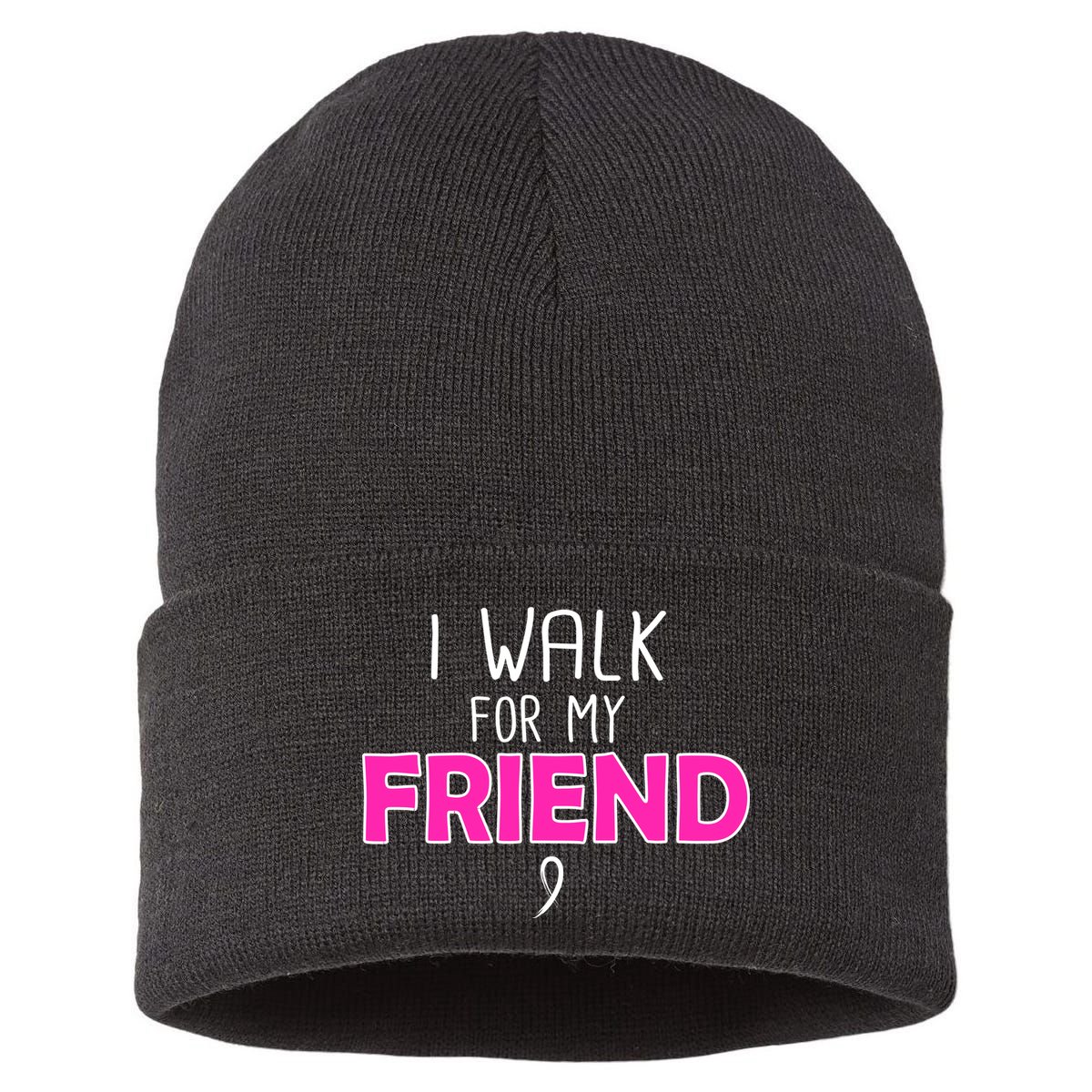 I Walk For My Friend Breast Cancer Sustainable Knit Beanie