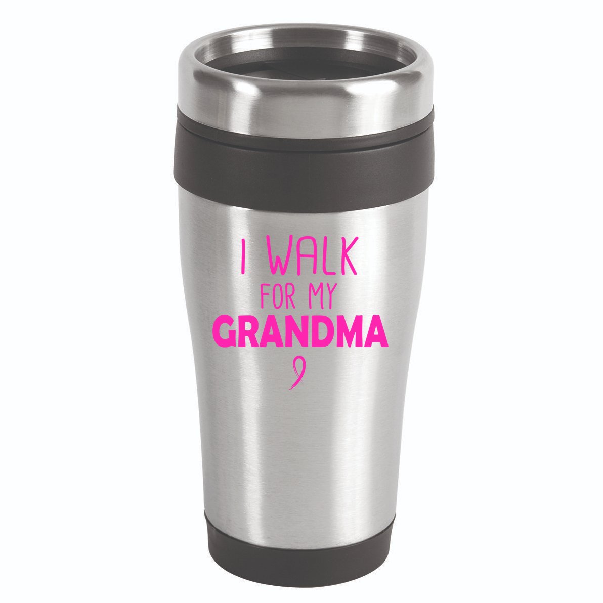I Walk For My Grandma Breast Cancer 16oz Travel Tumbler