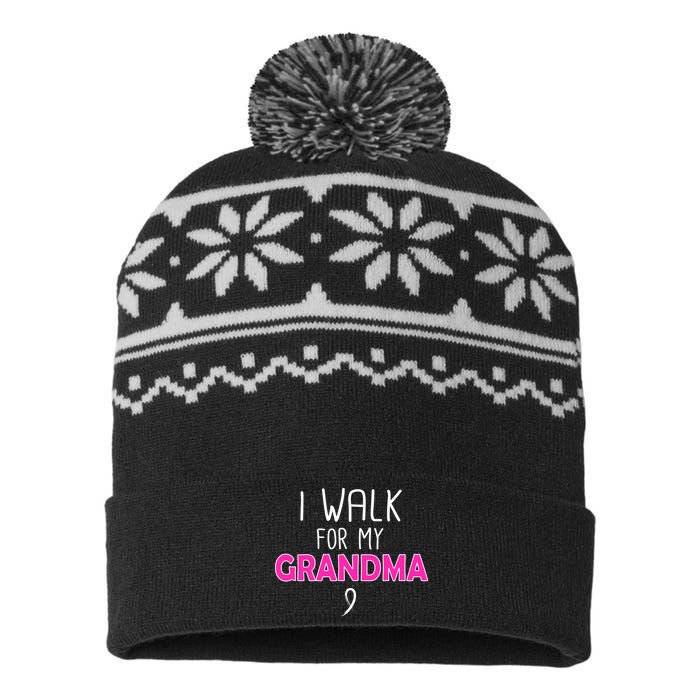 I Walk For My Grandma Breast Cancer USA-Made Snowflake Beanie